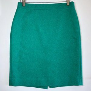 J. Crew “The Pencil Skirt” Size 4 Teal / Aqua Green Wool Gently Used